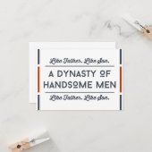 Carte de Fête des pères amusante, Typographie beau (Devant/Arrière en situation)