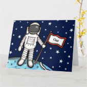 Carte de Fête des Pères Astronaute Spaceman Person (Fleur jaune)