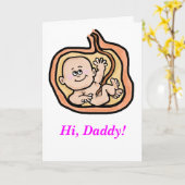 Carte de Fête des pères attendue pour bébé fille (Fleur jaune)