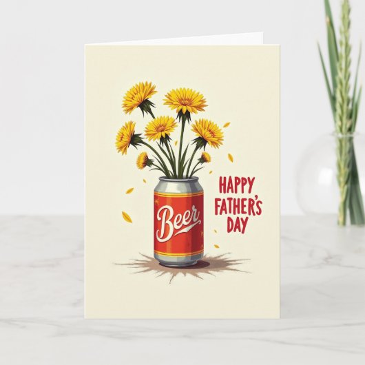 Carte de Fête des Pères aux Fleurs Écarlates (Devant)