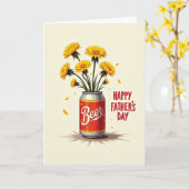 Carte de Fête des Pères aux Fleurs Écarlates (Fleur jaune)