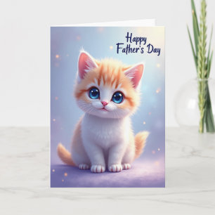 Carte de Fête des Pères avec chaton rayé