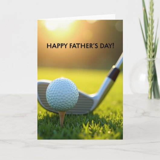 Carte de Fête des Pères avec éclairage Bokeh Golf (Devant)