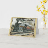 Carte de fête des pères avec le train (Fleur jaune)