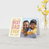 Carte de Fête des pères "Best Papa Ever" 5 pouces (Fleur jaune)