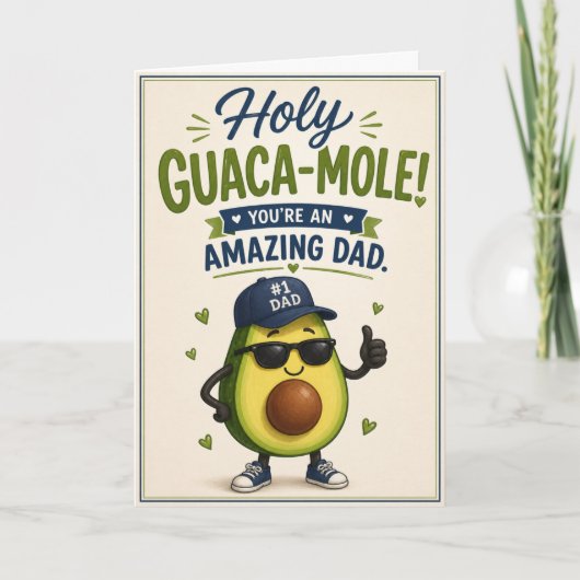 Carte de fête des pères bilingue Funny Guaca-Mole (Devant)
