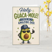 Carte de fête des pères bilingue Funny Guaca-Mole (Fleur jaune)