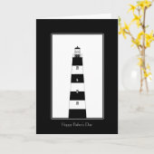 Carte de Fête des pères Black and White LIghthouse (Fleur jaune)