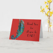 Carte de Fête des Pères Blue Lizard (Fleur jaune)