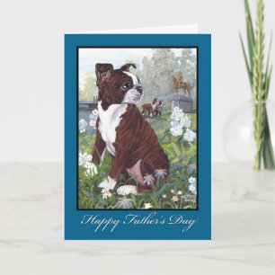 Carte de Fête des pères Boston Terrier