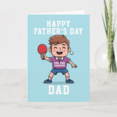 Carte de Fête des pères Champion Ping Pong Cute (Devant)