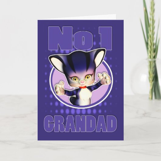 Carte de fête des pères - Chat mignon - N° 1 Grand (Devant)