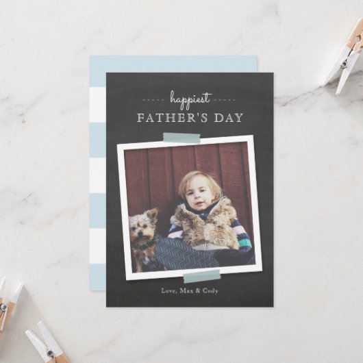 Carte de Fête des pères Cheer Chalkboard (Devant/Arrière en situation)