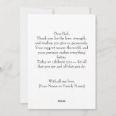 Carte de Fête des Pères Chic et Simple 3 Photos Pe (Dos)