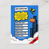 Carte de fête des pères Comic Steup Papa Trading C (Dos)