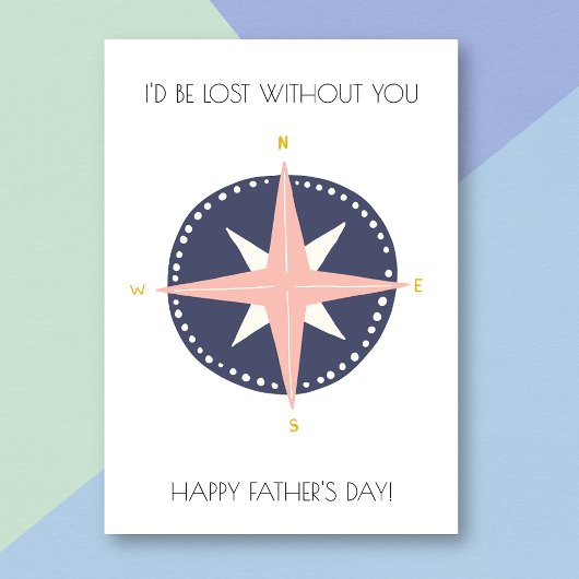 Carte de Fête des pères compas drôle