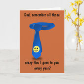 Carte de Fête des pères Cravate fou (Fleur jaune)