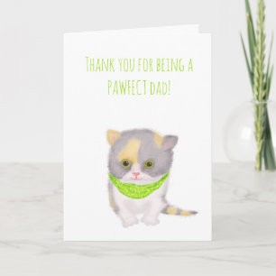 Carte de Fête des pères Cute Katie kitten du chat