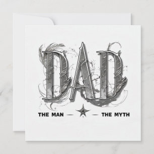 Carte de Fête des pères "DAD" monochromatique mode