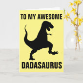 CARTE DE FÊTE DES PÈRES DADASAURUS DINOSAUR (Fleur jaune)