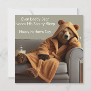 Carte de Fête des pères Daddy Bear Beauty Sleep