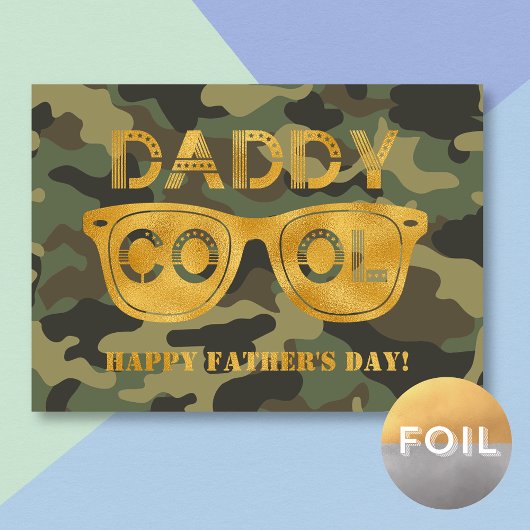 Carte de Fête des pères Daddy Cool Militaire Drôle