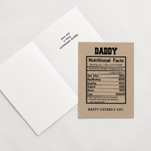 Carte de Fête des pères Daddy Nutritional Facts