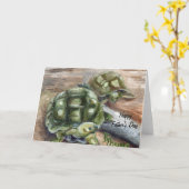 carte de fête des pères d'amis de tortue (Fleur jaune)