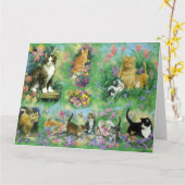 Carte de fête des pères d'animal familier/chats (Fleur jaune)