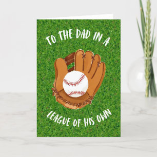 Carte de Fête des pères d'aquarelle de baseball