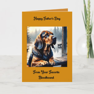 Carte de fête des pères de Bloodhound Dog