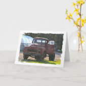 Carte de Fête des pères de camion antique (grande (Fleur jaune)