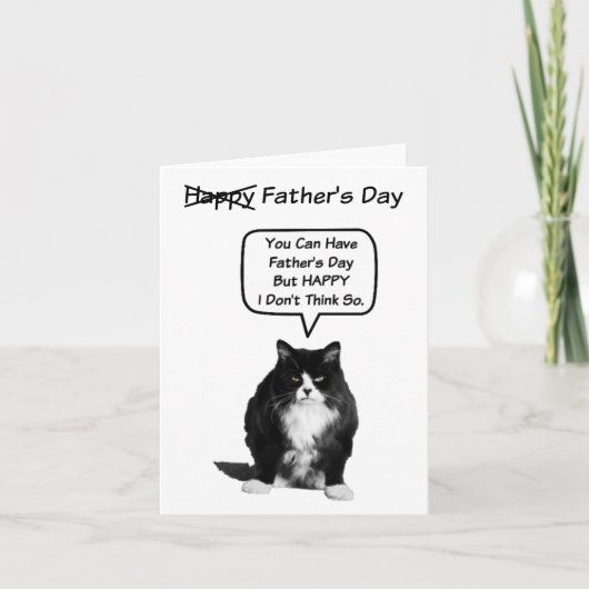 Carte de Fête des pères de chat grumpy (Devant)
