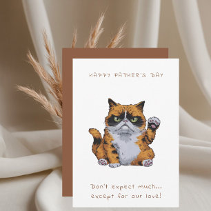 Carte de Fête des pères de chat grumpy