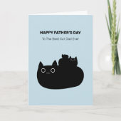 Carte de Fête des pères de chats noirs superposés (Devant)