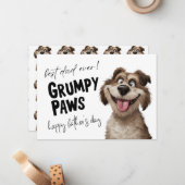 Carte de Fête des pères de chien amusant de pattes (Devant/Arrière en situation)