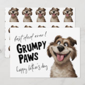 Carte de Fête des pères de chien amusant de pattes (Devant / Derrière)