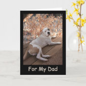 Carte de Fête des pères de chien de porc Pitbull i (Fleur jaune)