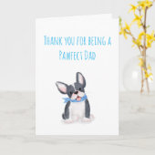 Carte de Fête des pères de chien de taureau frança (Fleur jaune)