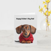 Carte de Fête des pères de chiot Dachshund (Fleur jaune)