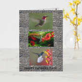 Carte de Fête des pères de colibris (Fleur jaune)
