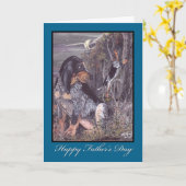 Carte de fête des pères de Coonhound de Bluetick (Fleur jaune)