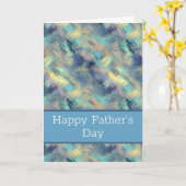 Carte de Fête des pères de couleur bleu pâle (Fleur jaune)