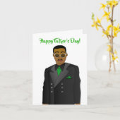 Carte de Fête des pères de Cravate de costume papa (Fleur jaune)