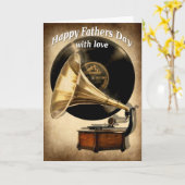 Carte de fête des pères de gramophone (Fleur jaune)