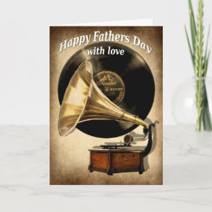 Carte de fête des pères de gramophone