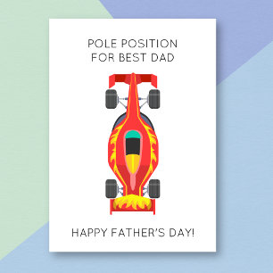 Carte de Fête des pères de jeu de voiture de Formu