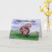 Carte de Fête des pères de l'étude des écureuils (Fleur jaune)