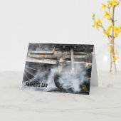 Carte de fête des pères de machine à vapeur (Fleur jaune)