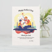 Carte de Fête des pères de pêche père et fils (Debout devant)